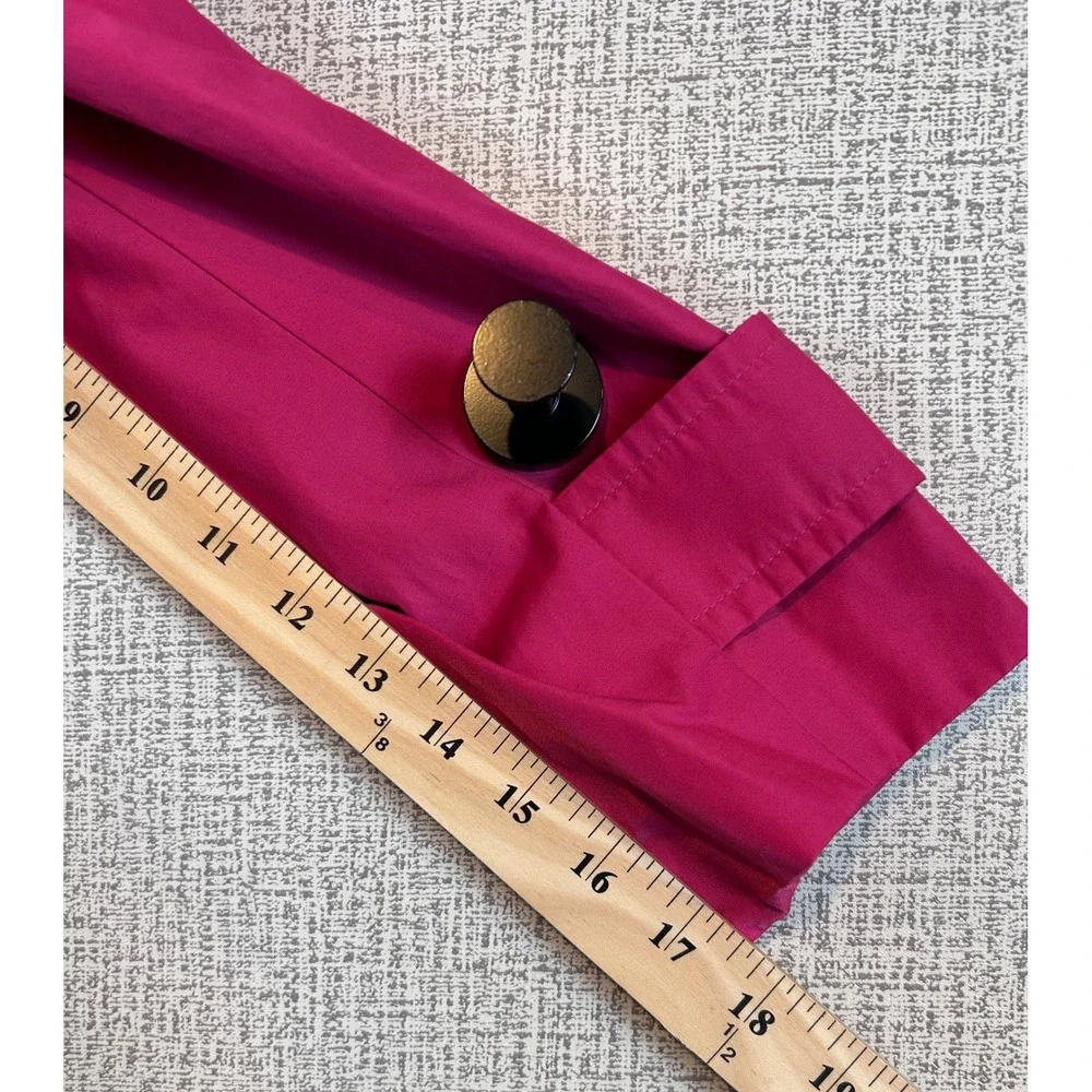 London Fog Collection Womens Pink Trench Coat Barbiecore Size L Fuchsia Spring‎